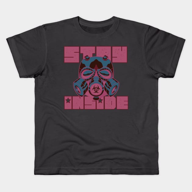 Stay Inside Gasmask Negative Kids T-Shirt by GodsBurden